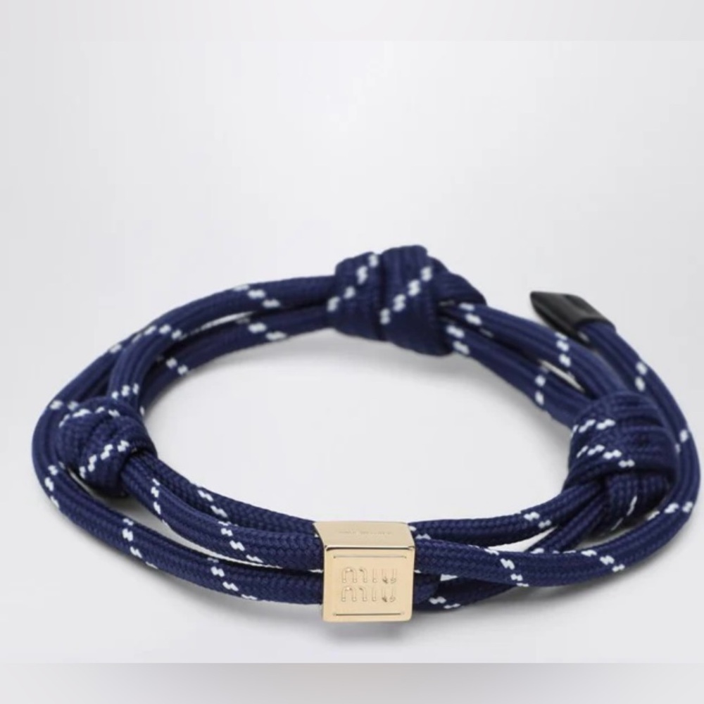 Miu Miu Navy Blue Knotted Bracelet - Picture 2 of 8